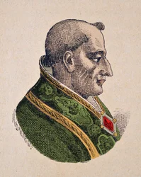 Portret van paus Pius III (1503), 1898 (gravure met latere inkleuring)